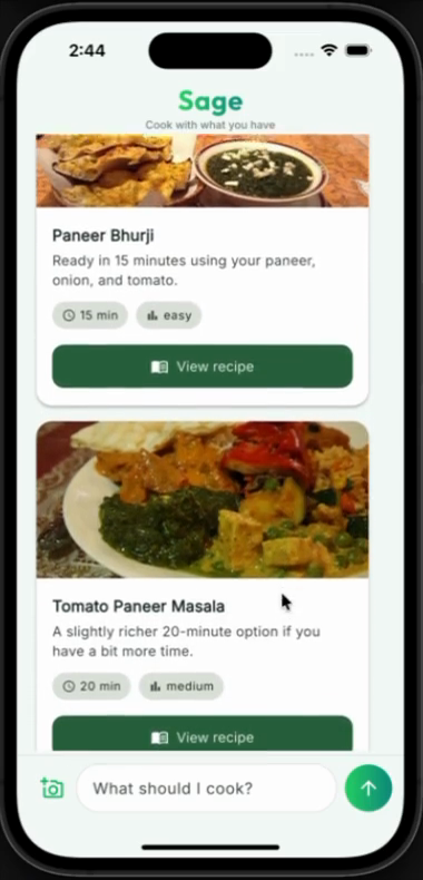 Recipe cards suggested