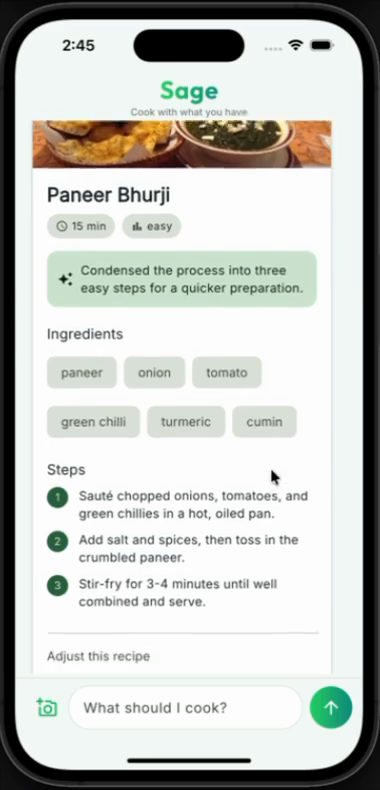 Full recipe view